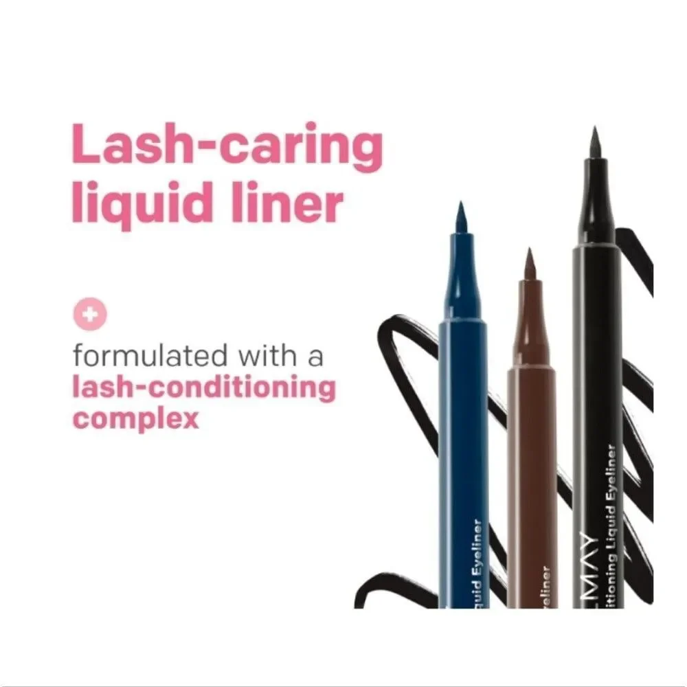 3 x Almay Conditioning Liquid Eyeliner Waterproof Hydrating 030 Navy